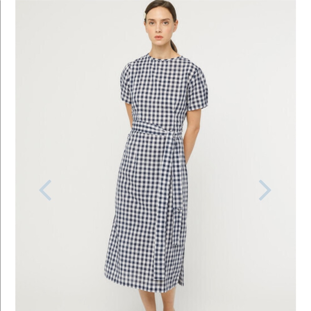 Oak and Fort Gingham Black White Midi Dress